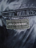26/0659 immaculate vintage harrods london navy blue pure cashmere overcoat 44