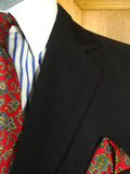 26/0661 wonderful 1978 vintage norton & sons savile row bespoke black textured check wool & silk suit 39 regular