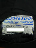 26/0661 wonderful 1978 vintage norton & sons savile row bespoke black textured check wool & silk suit 39 regular