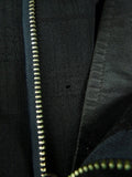 26/0661 wonderful 1978 vintage norton & sons savile row bespoke black textured check wool & silk suit 39 regular