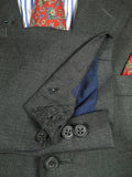 26/0662 immaculate buckleigh sw1 london bespoke grey worsted wool suit 38 short to regular