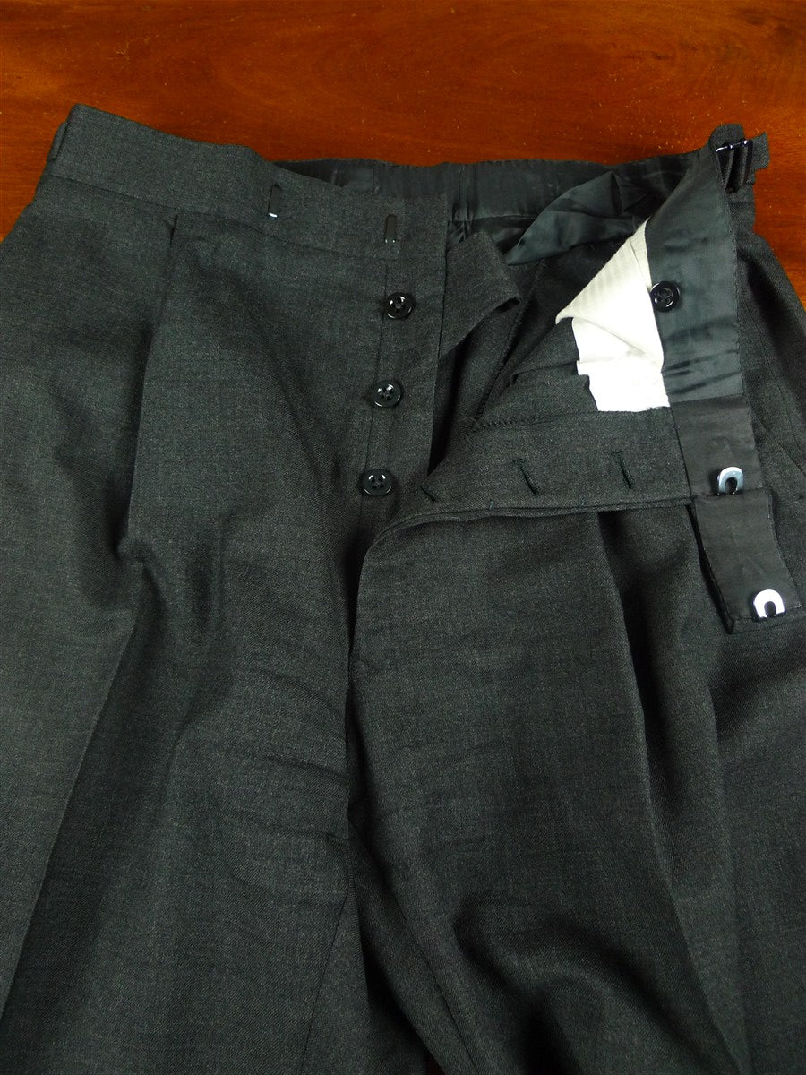 26/0662 immaculate buckleigh sw1 london bespoke grey worsted wool suit 38 short to regular