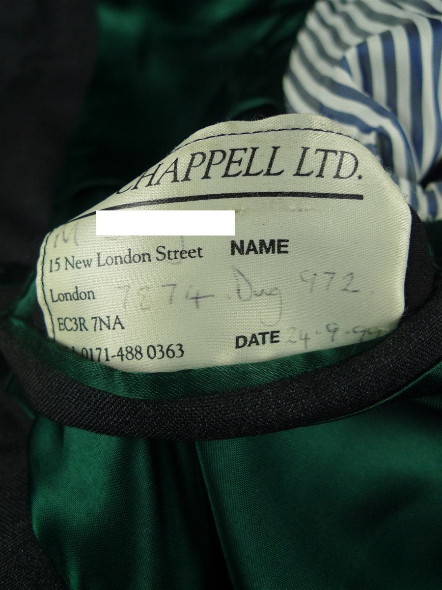 26/0665 vintage city of london bespoke grey hopsack weave worsted suit 38 short