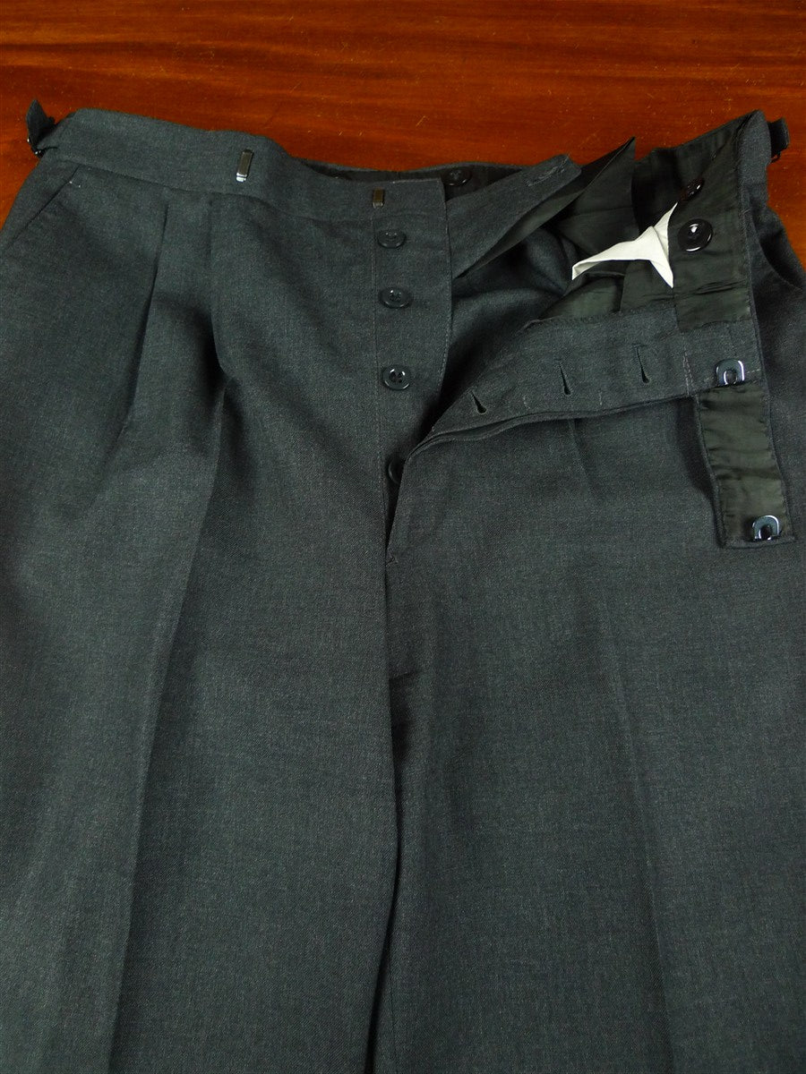 26/0665 vintage city of london bespoke grey hopsack weave worsted suit 38 short
