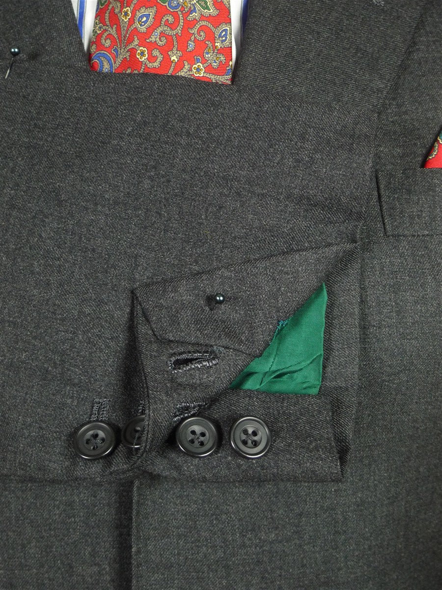 26/0666 immaculate buckleigh sw1 london bespoke grey worsted wool suit w/ green lining 38 short to regular