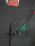 26/0666 immaculate buckleigh sw1 london bespoke grey worsted wool suit w/ green lining 38 short to regular