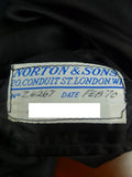 26/0667 exceptional 1970 norton & sons savile row bespoke heavyweight grey diagonal twill d/b suit 39-40 short to regular