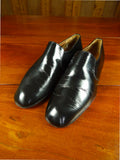 26/0708 vintage church's custom grade black leather slip-on dress shoe w/ bags uk 8