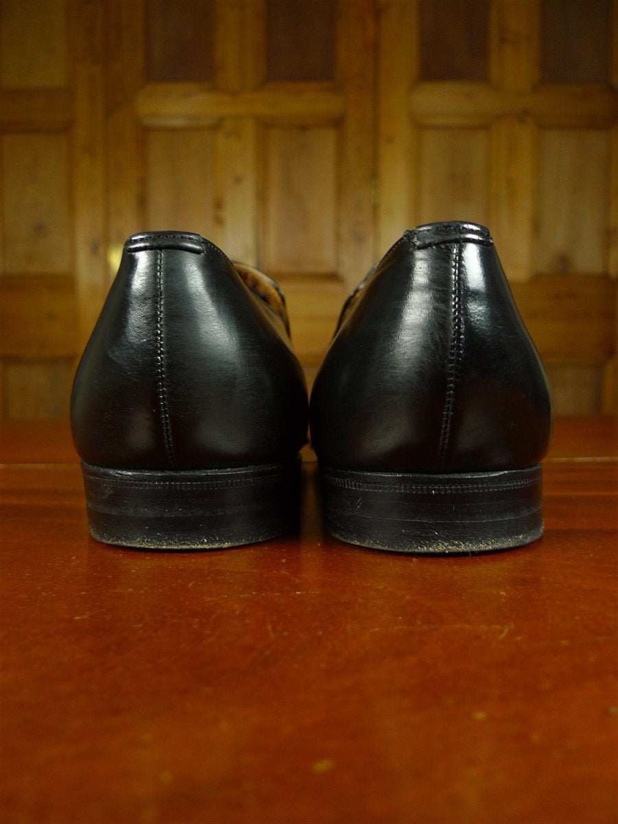 26/0708 vintage church's custom grade black leather slip-on dress shoe w/ bags uk 8