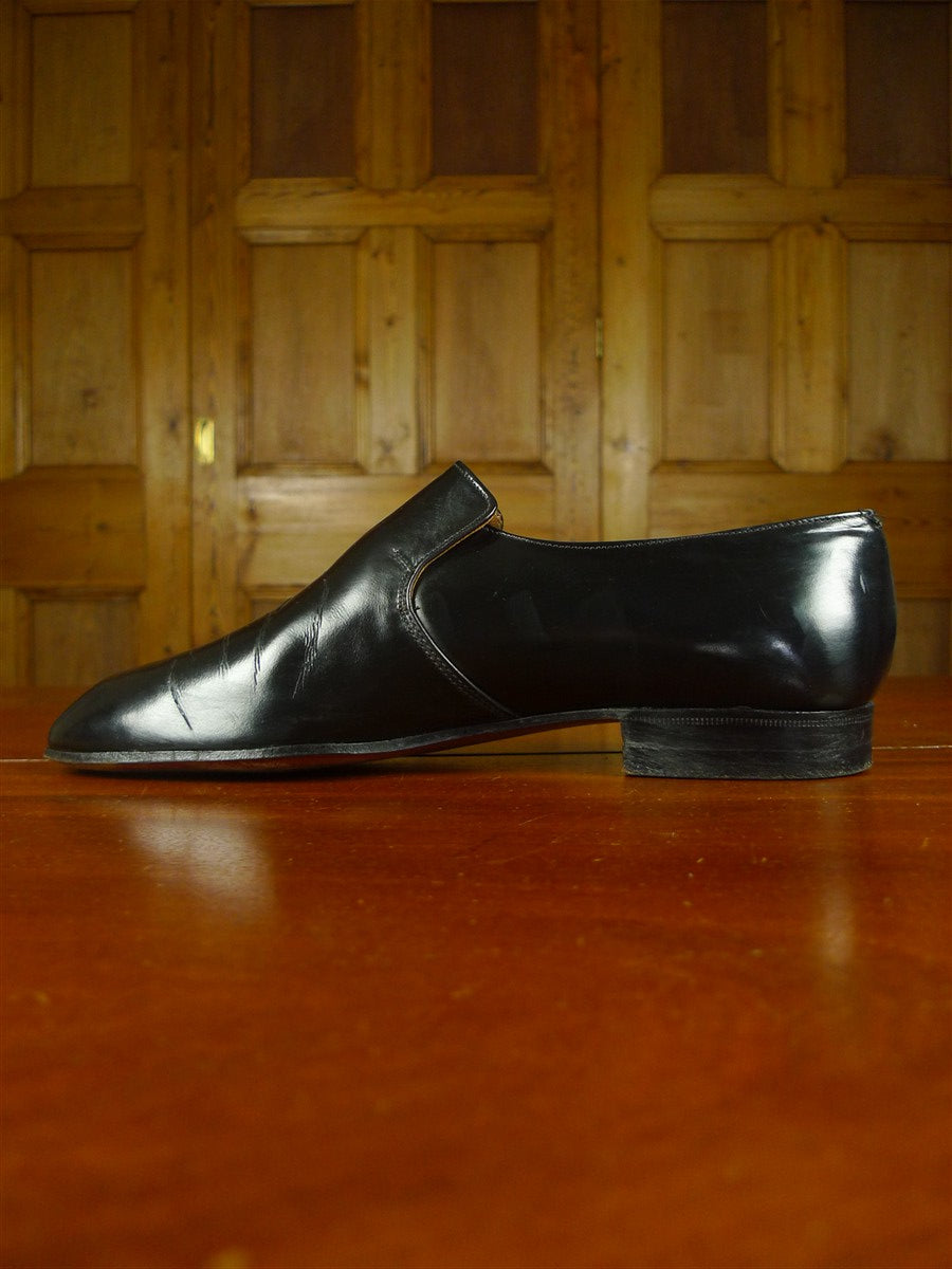 26/0708 vintage church's custom grade black leather slip-on dress shoe w/ bags uk 8