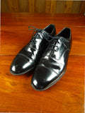 26/0707 vintage church's custom grade black leather oxford toe-cap shoe w/ bags uk 9
