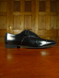 26/0707 vintage church's custom grade black leather oxford toe-cap shoe w/ bags uk 9