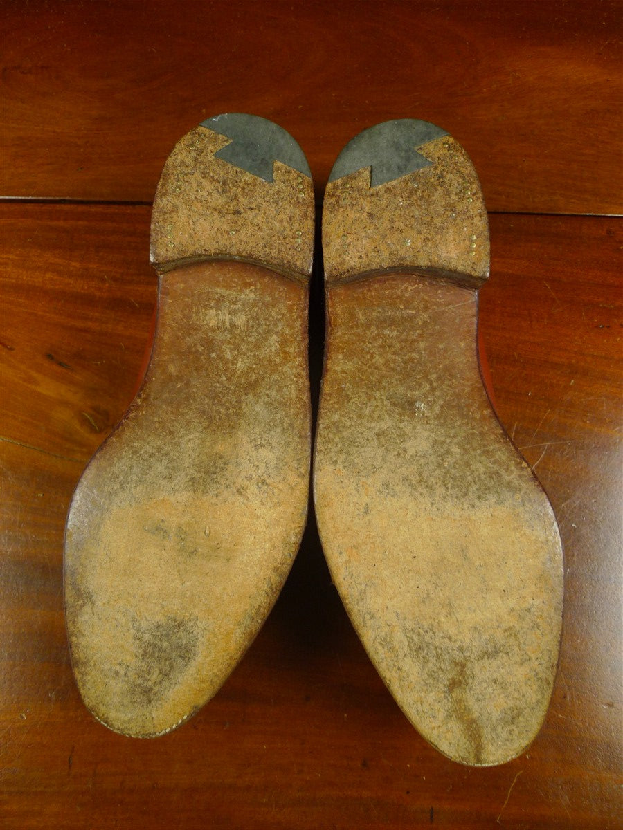 26/0773 vintage tan brown custom grade leather loafer shoe uk 8.5