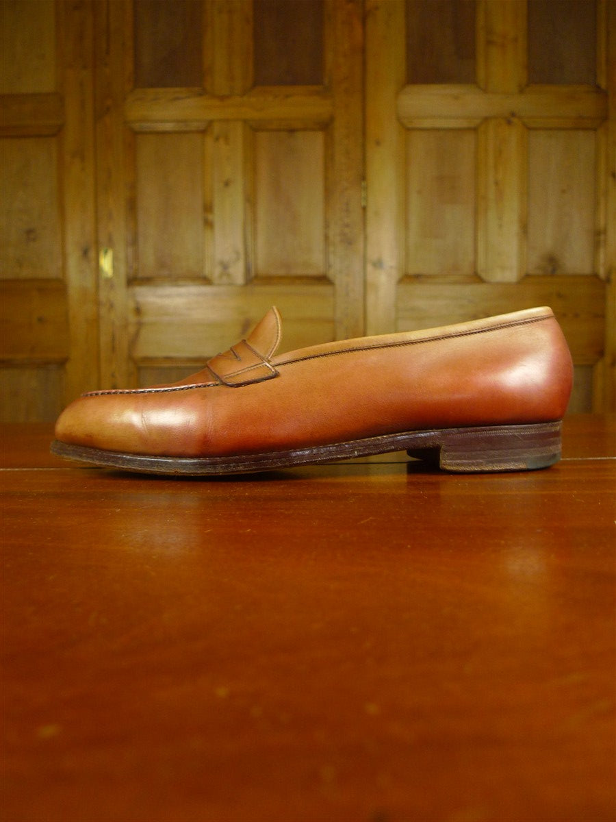26/0773 vintage tan brown custom grade leather loafer shoe uk 8.5