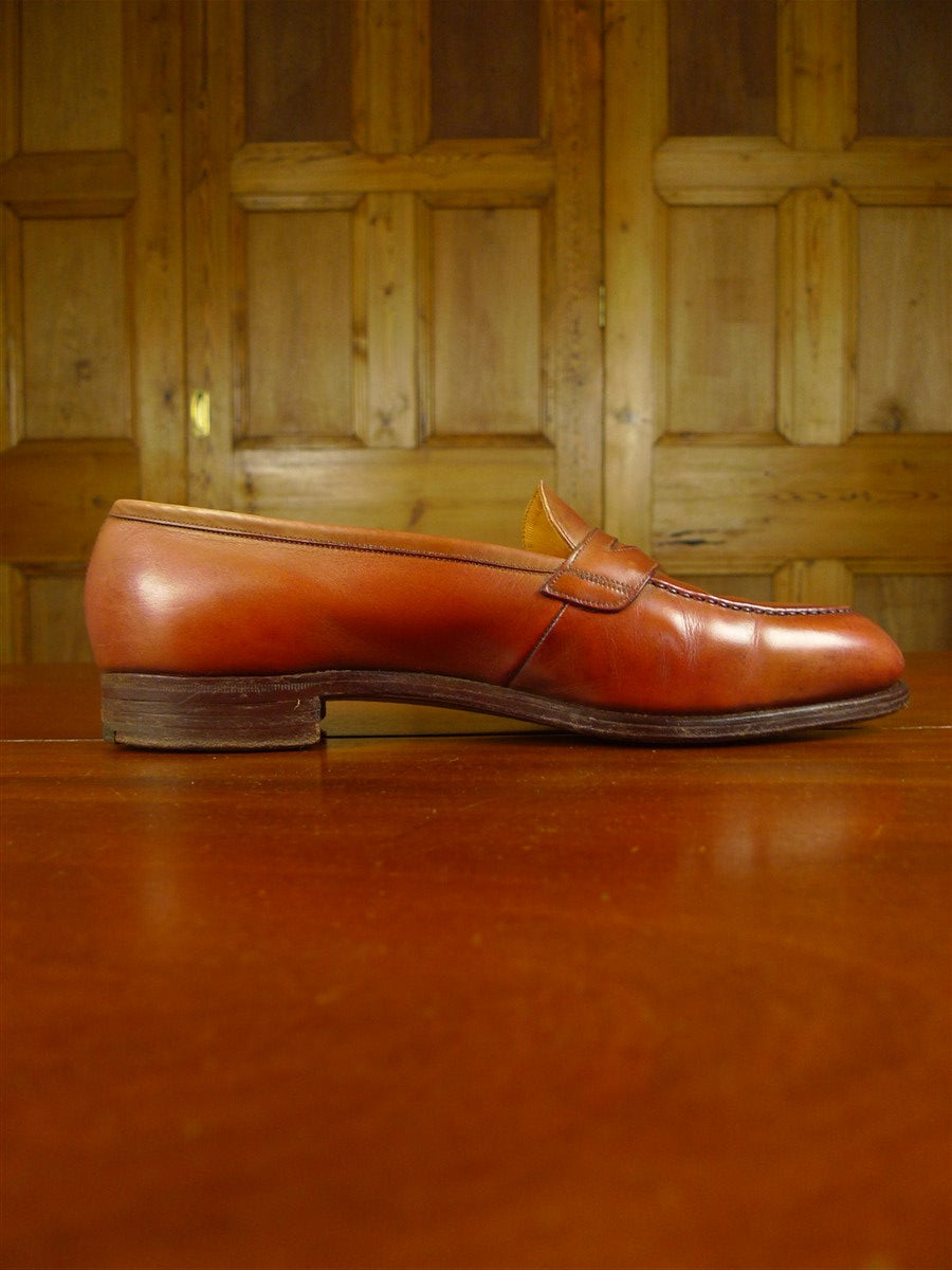 26/0773 vintage tan brown custom grade leather loafer shoe uk 8.5