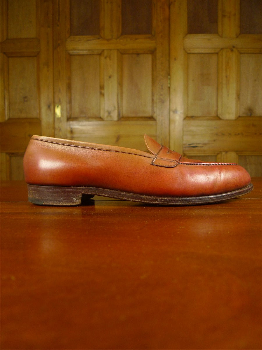 26/0773 vintage tan brown custom grade leather loafer shoe uk 8.5