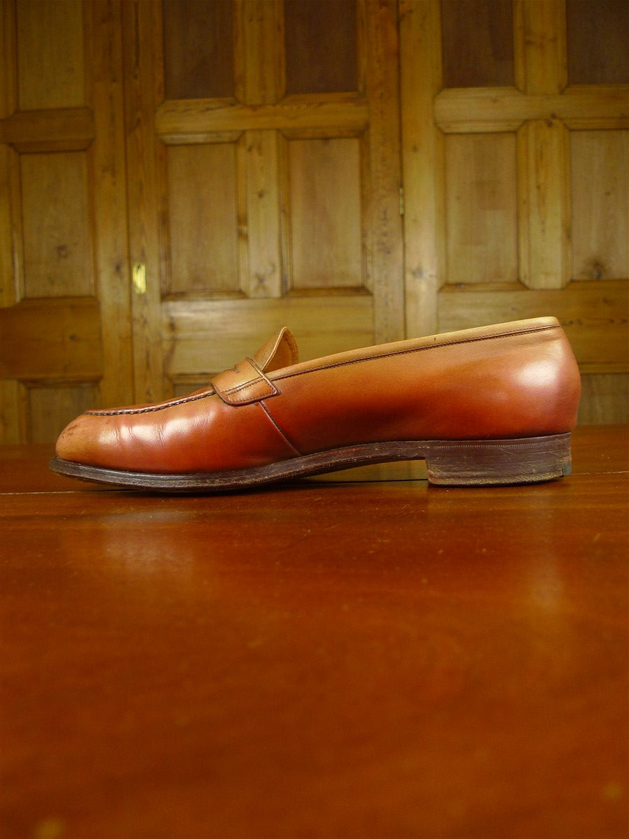 26/0773 vintage tan brown custom grade leather loafer shoe uk 8.5