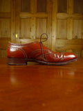 26/0704 beautiful vintage john lobb brown leather brogue shoe w/ bags uk 9.5