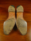 26/0705 beautiful vintage george cleverly brown leather brogue slip-on shoe w/ bags uk 9