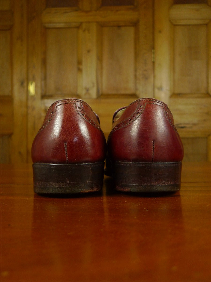 26/0705 beautiful vintage george cleverly brown leather brogue slip-on shoe w/ bags uk 9