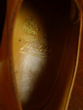 26/0703 vintage john lobb tan brown leather oxford semi-brogue shoe w/ inserts uk 8.5