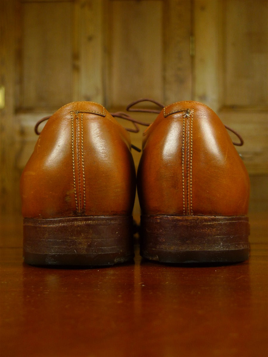 26/0703 vintage john lobb tan brown leather oxford semi-brogue shoe w/ inserts uk 8.5