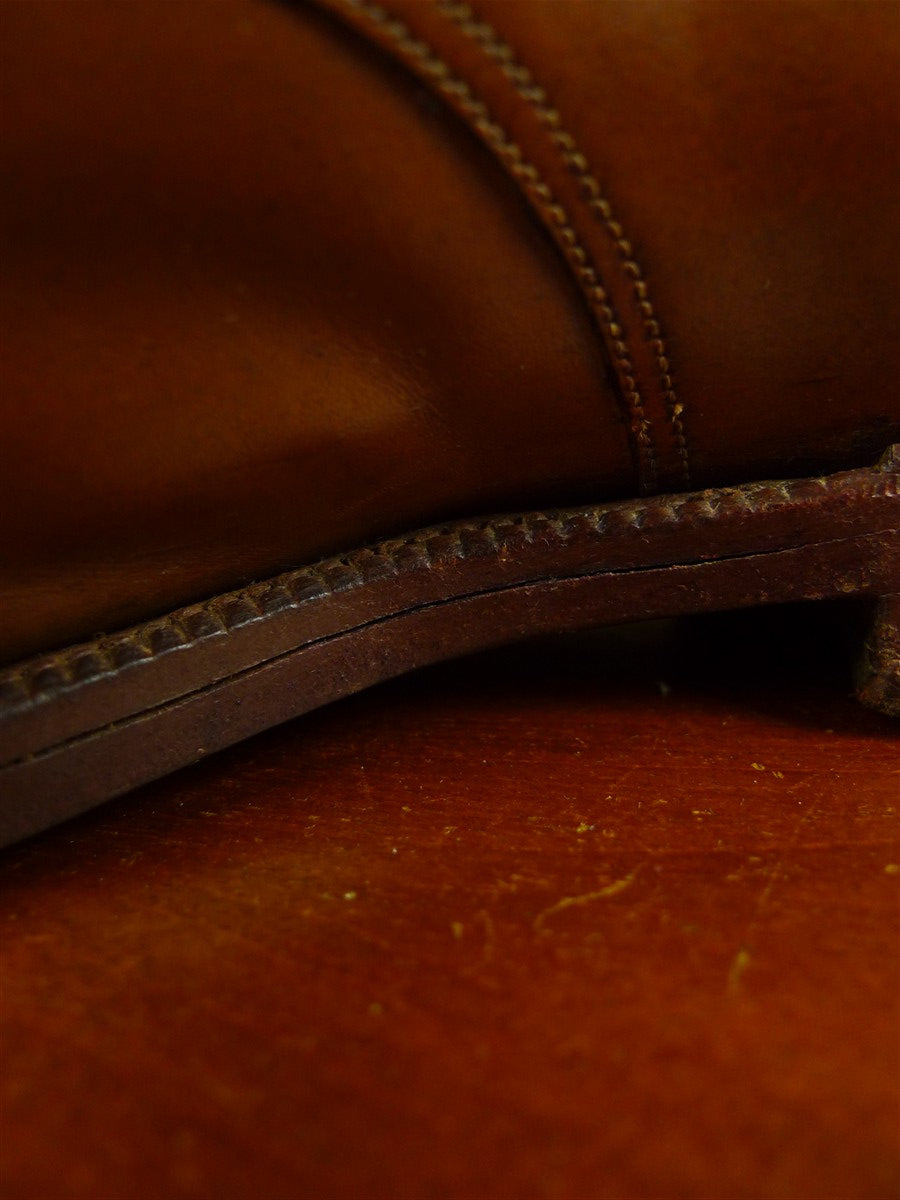 26/0703 vintage john lobb tan brown leather oxford semi-brogue shoe w/ inserts uk 8.5