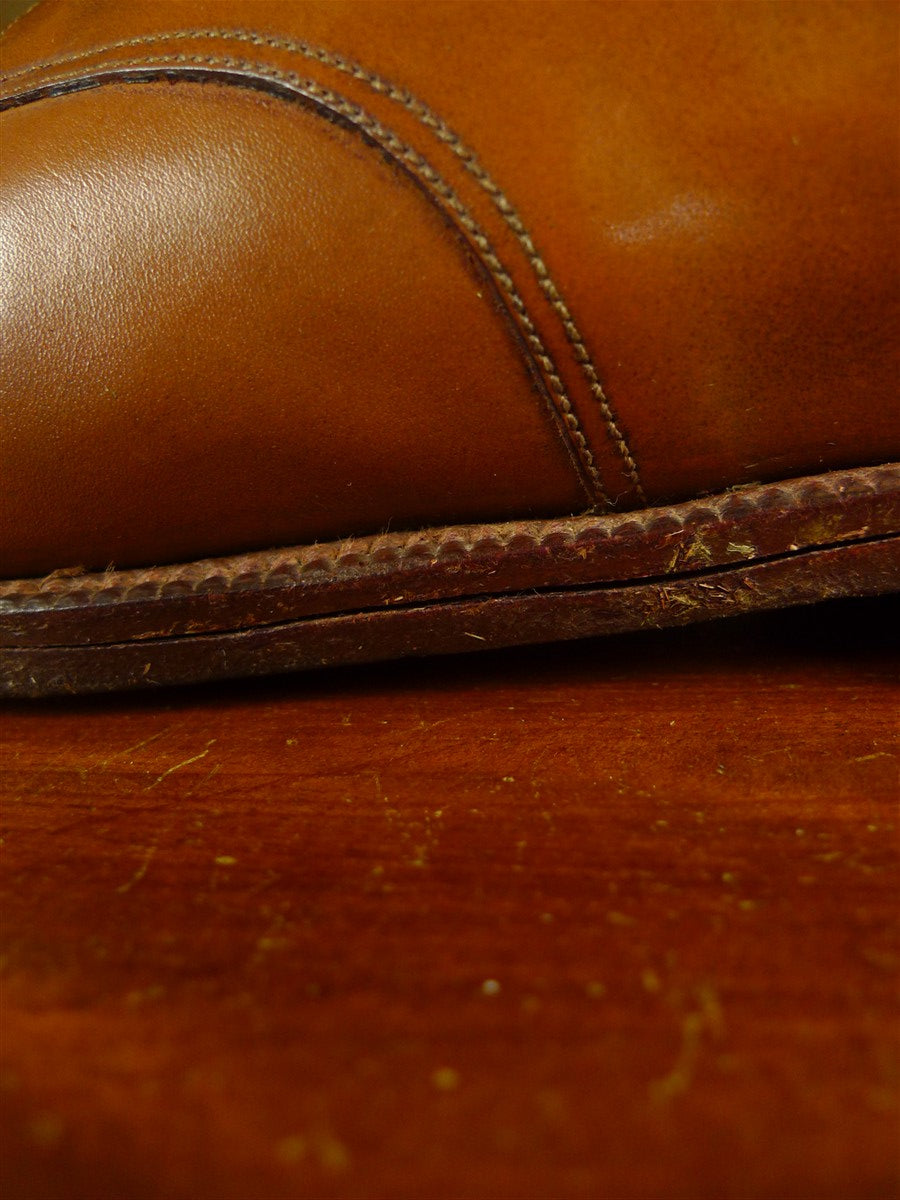 26/0703 vintage john lobb tan brown leather oxford semi-brogue shoe w/ inserts uk 8.5