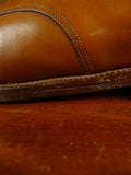 26/0703 vintage john lobb tan brown leather oxford semi-brogue shoe w/ inserts uk 8.5