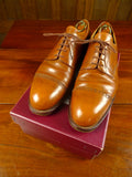 26/0703 vintage john lobb tan brown leather oxford semi-brogue shoe w/ inserts uk 8.5