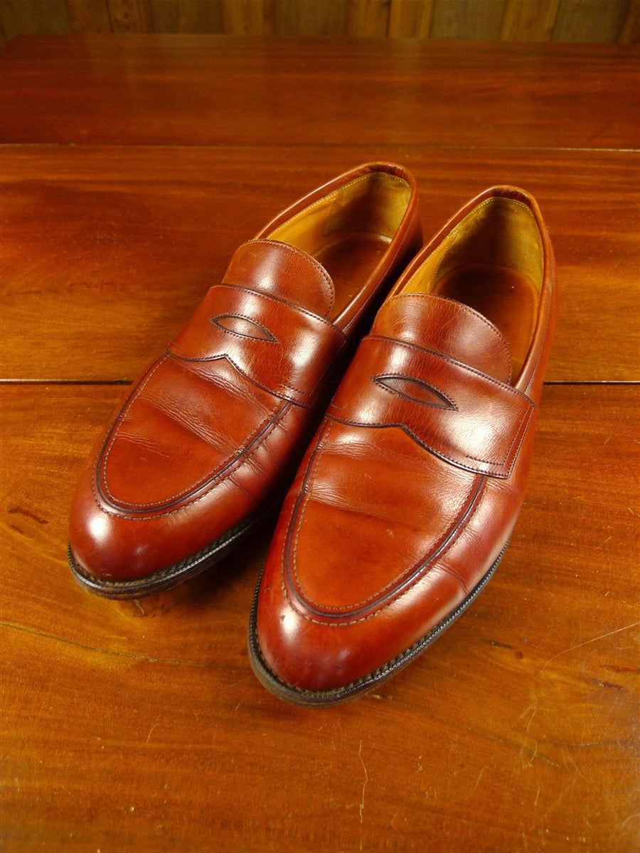 26/0702 vintage edward green brown leather loafer shoe ON 184 LAST uk 8.5