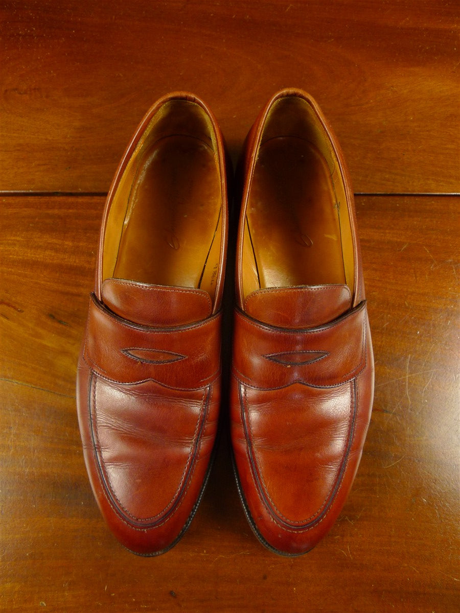 26/0702 vintage edward green brown leather loafer shoe ON 184 LAST uk 8.5