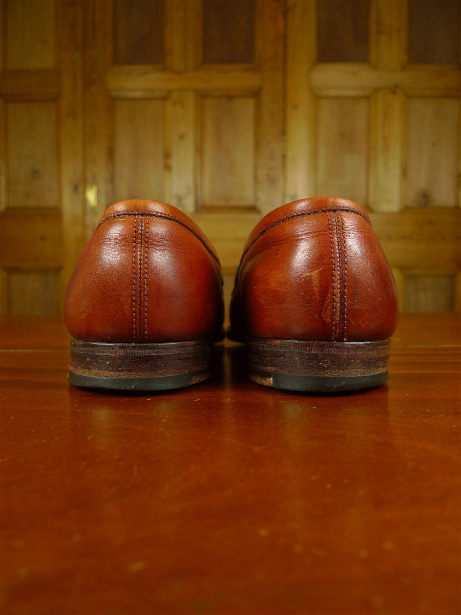 26/0702 vintage edward green brown leather loafer shoe ON 184 LAST uk 8.5
