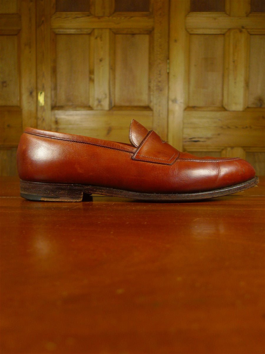 26/0702 vintage edward green brown leather loafer shoe ON 184 LAST uk 8.5