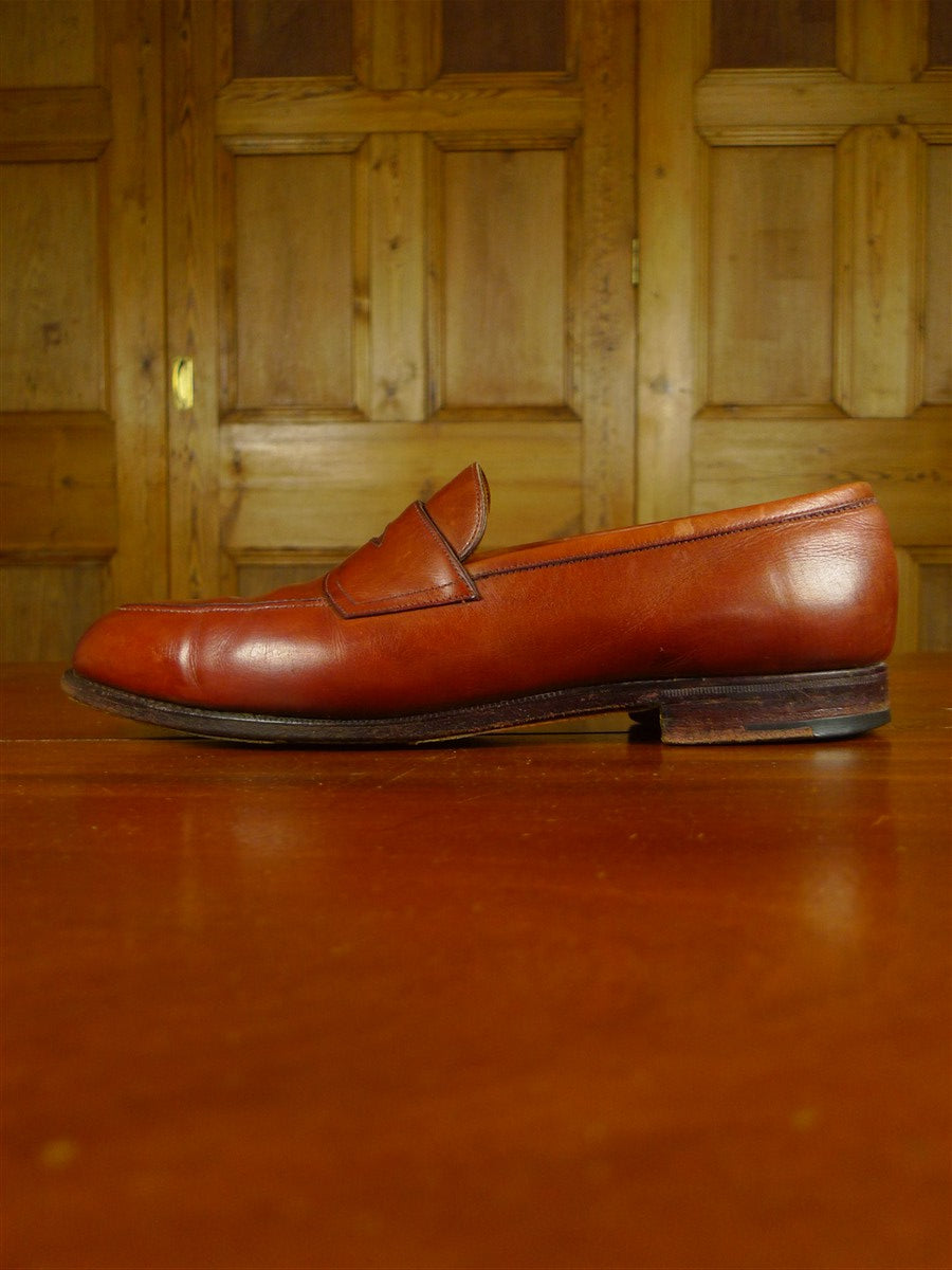 26/0702 vintage edward green brown leather loafer shoe ON 184 LAST uk 8.5