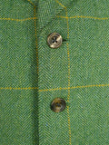 26/0693 immaculate 2012 stowers savile row bespoke green / amber wp check tweed waistcoat 42 short to regular