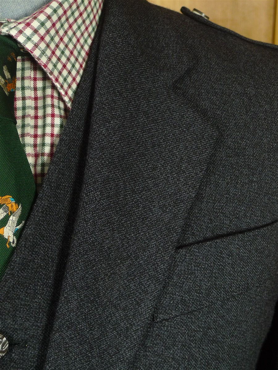26/0699 mint kilt society charcoal grey twist kilt jacket & waistcoat w/ staghorn buttons 40 regular