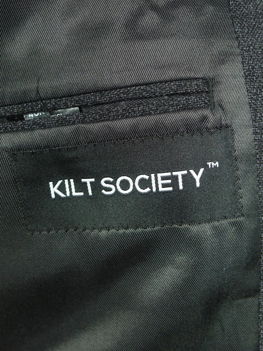 26/0699 mint kilt society charcoal grey twist kilt jacket & waistcoat w/ staghorn buttons 40 regular