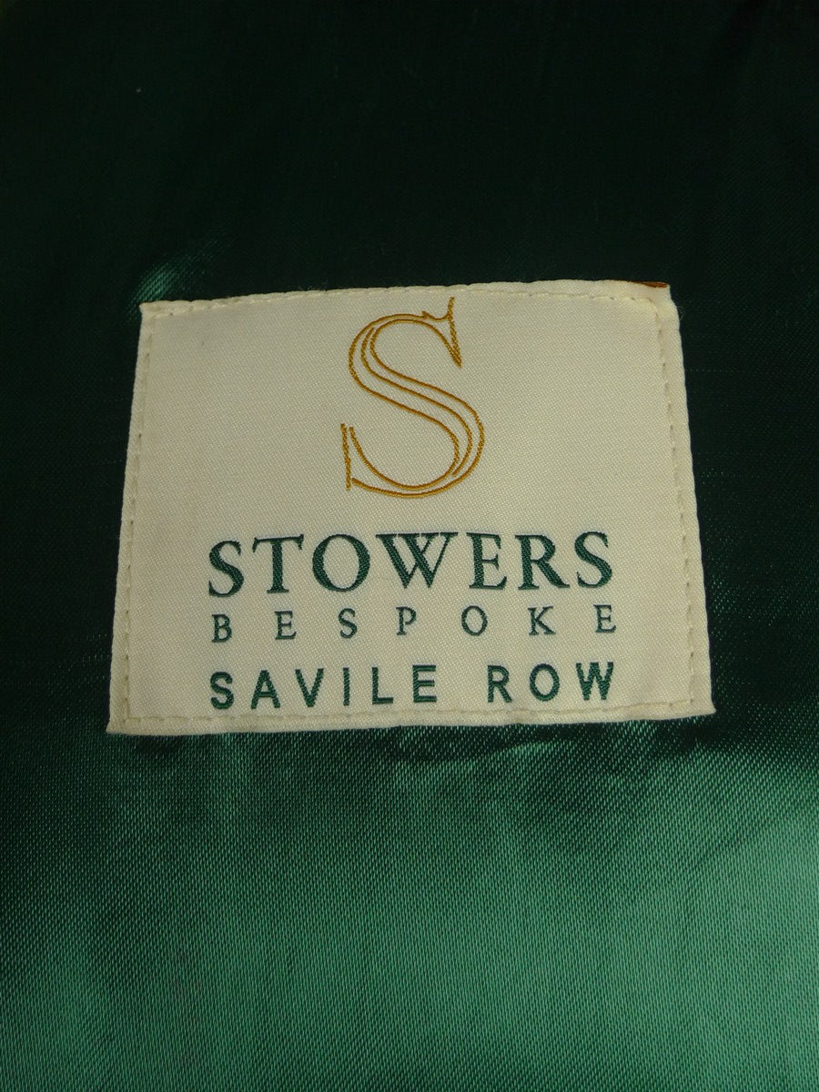 26/0695 immaculate stowers savile row bespoke green / amber wp check tweed shooting coat 44
