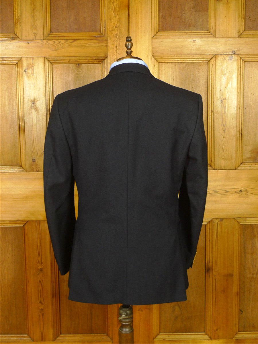 26/0687 immaculate vintage christian dior navy blue d/b wool blazer w/ CD buttons 41-42 long