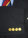 26/0687 immaculate vintage christian dior navy blue d/b wool blazer w/ CD buttons 41-42 long
