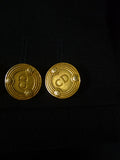 26/0687 immaculate vintage christian dior navy blue d/b wool blazer w/ CD buttons 41-42 long