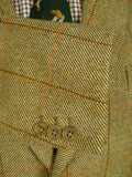 26/0688 immaculate vintage heavyweight savile row bespoke green / brown wp check tweed jacket 38 short