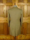 26/0698 immaculate vintage british stone venetian wool covert coat overcoat 38-39 short to regular
