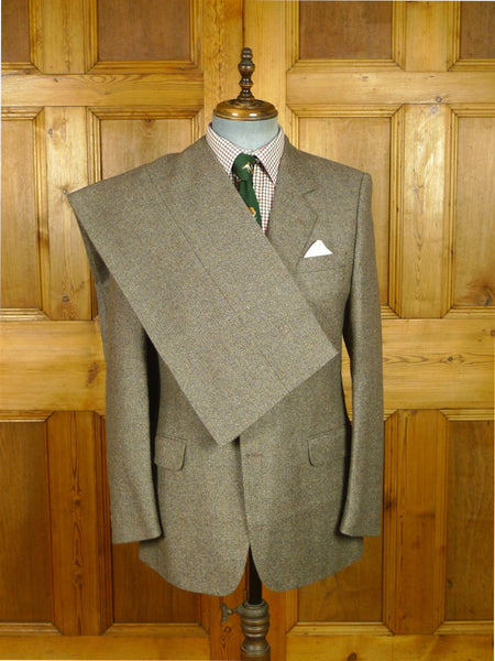 26/0774 immaculate vintage british earthy brown tweed town & country suit 40 regular