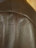 26/0710 modern crombie dark brown leather blazer sports jacket 46