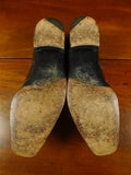 26/0711 beautiful vintage george cleverly black leather brogue slip-on shoe w/ bags uk 9