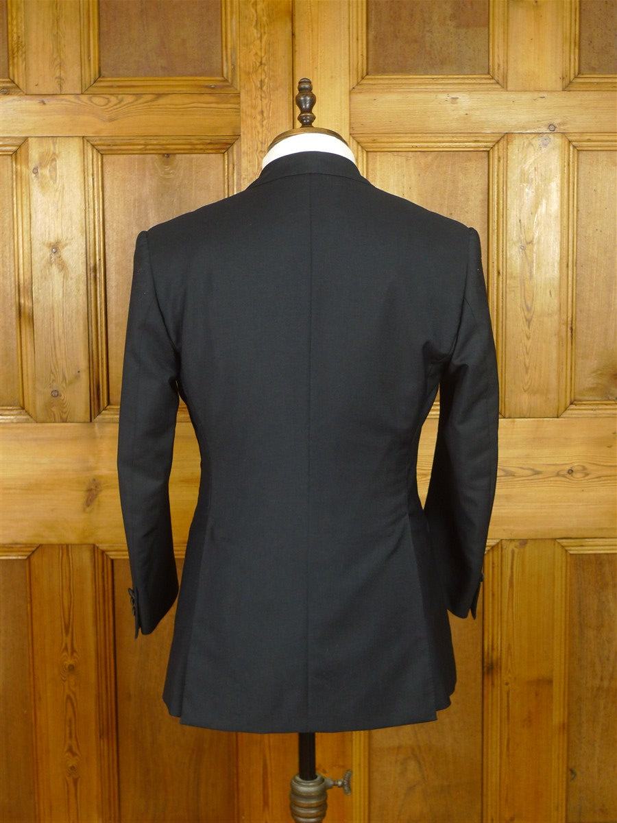 26/0713 vintage 1988 daniel w jupp savile row bespoke midnight blue wool & mohair dinner suit 36-37 short