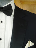 26/0713 vintage 1988 daniel w jupp savile row bespoke midnight blue wool & mohair dinner suit 36-37 short