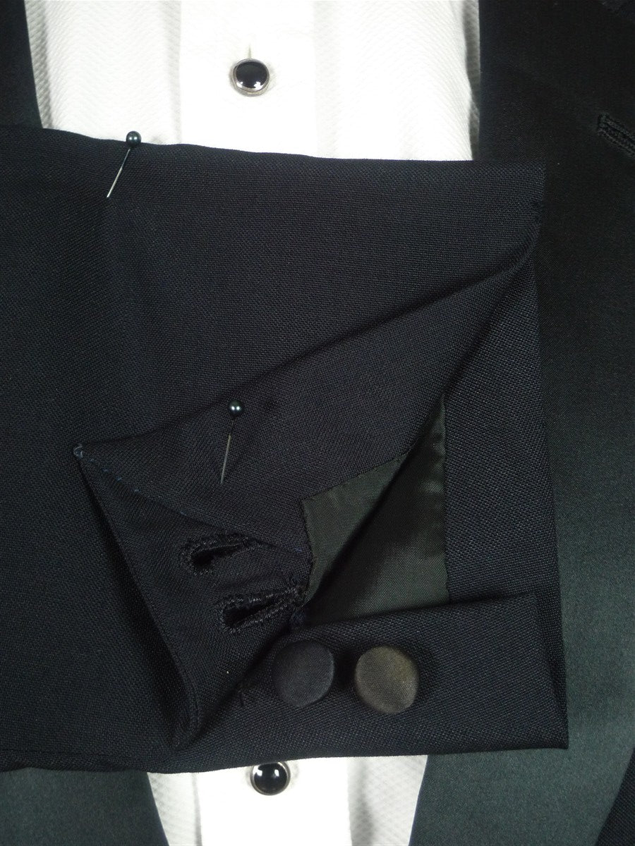 26/0713 vintage 1988 daniel w jupp savile row bespoke midnight blue wool & mohair dinner suit 36-37 short